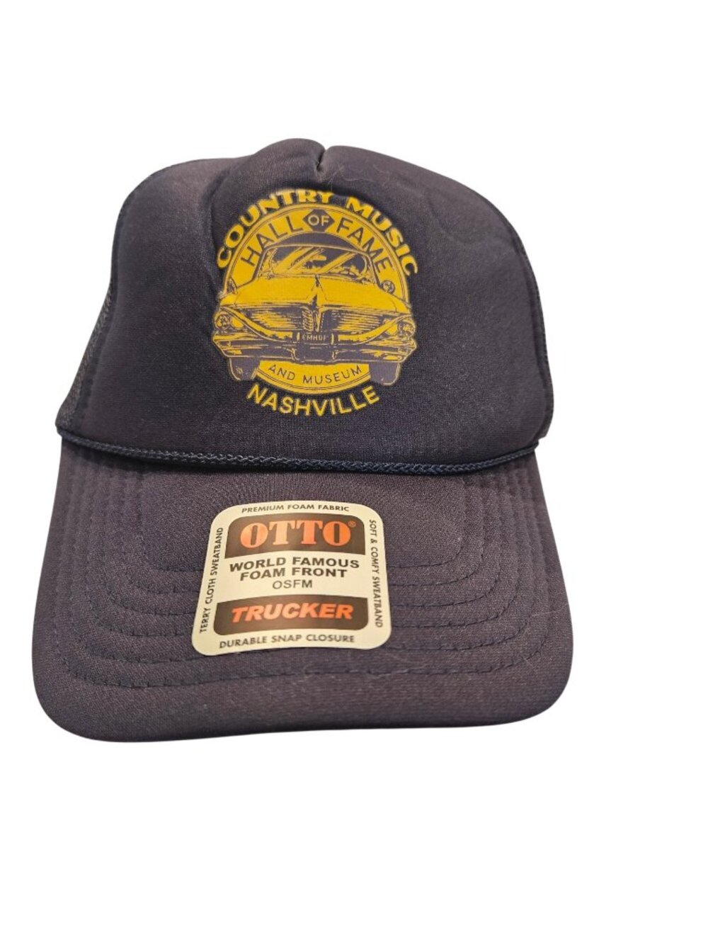 Country Music Hall Of Fame Nashville black Trucker Hat Mesh Back By Otto
